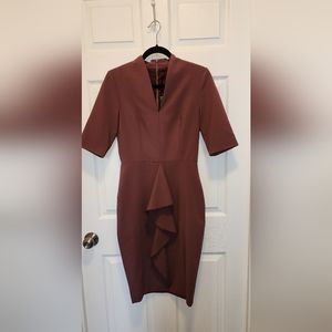 Sandra Angelozzi Mauve Professional Business Dress Sz 32 - Femme De Carriere